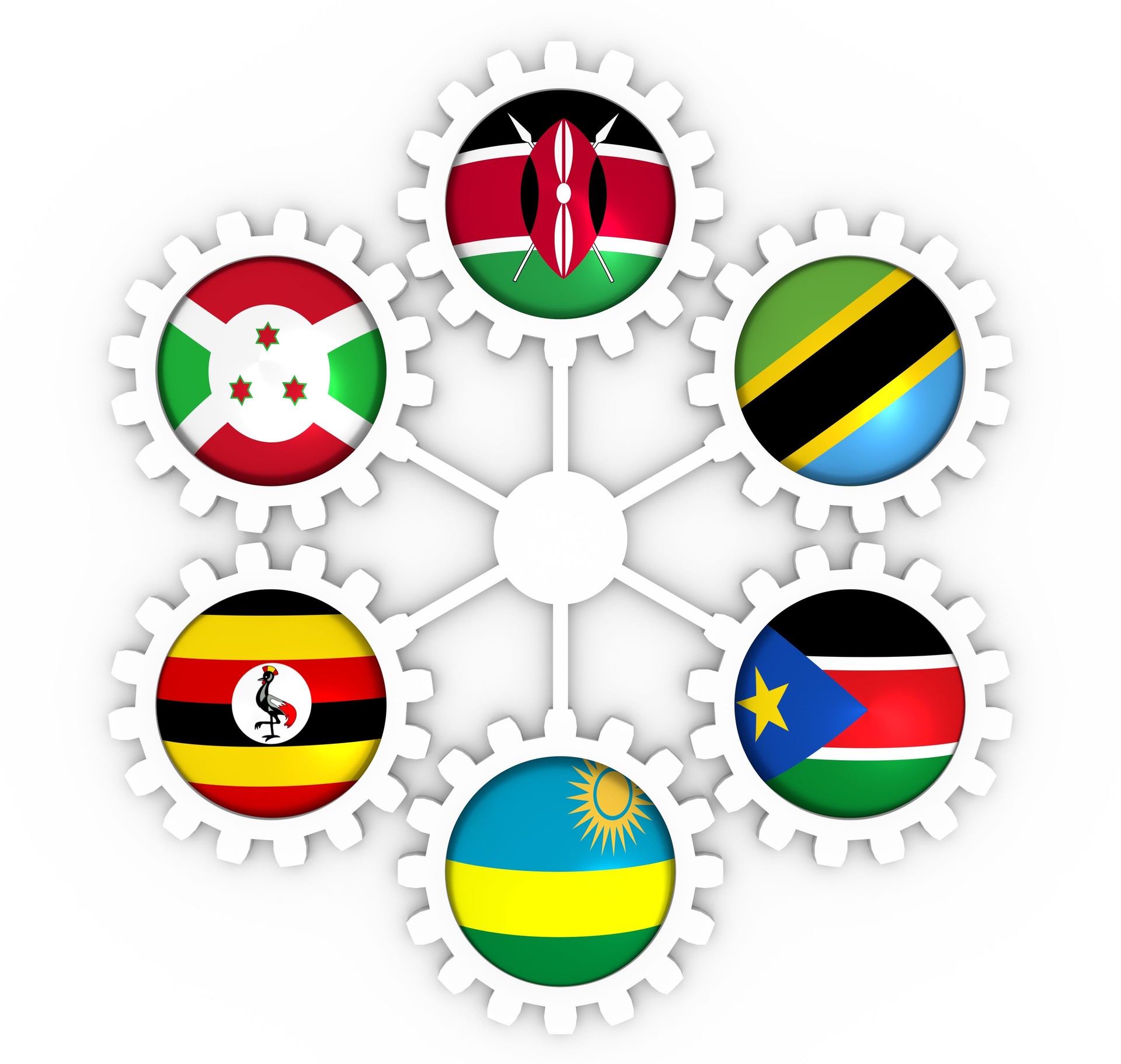 East African Community members national flags